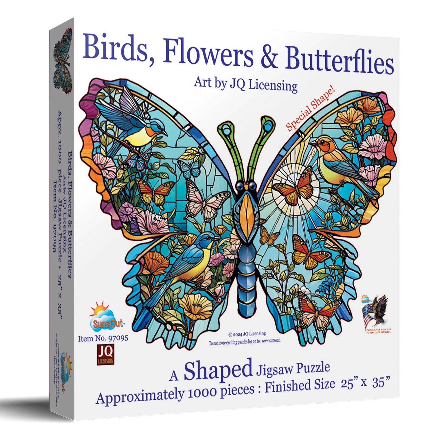 5397 Birds, Flowers and Butterflies Shape pc Puzzle