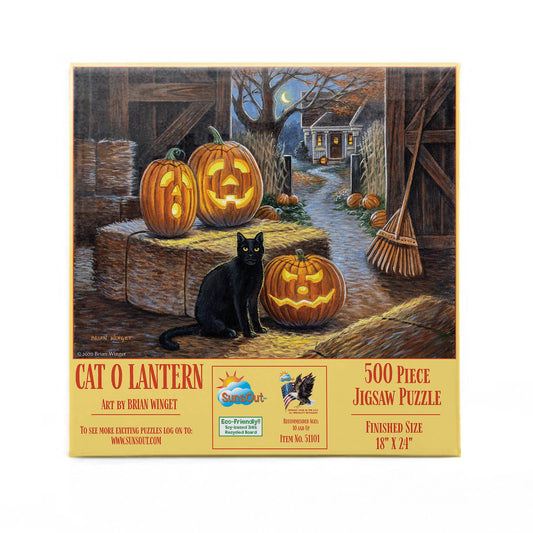 0684 Cat O Lantern 500 pc Puzzle