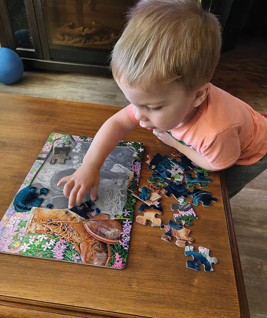 Black Lab Puppies (tray) 35-Piece Puzzle