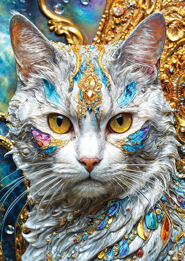 Jeweled Cat 1000-Piece Enjoy Puzzle