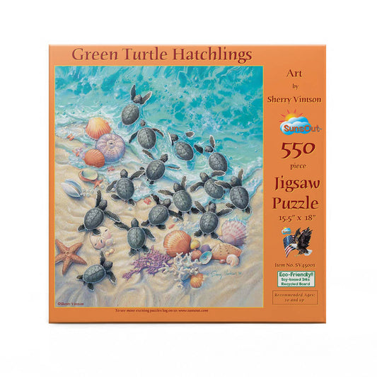 Green Turtle Hatchings 550 pc Puzzle