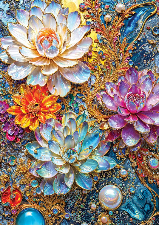 Pearlescent Waterlilies 1000-Piece Enjoy Puzzle