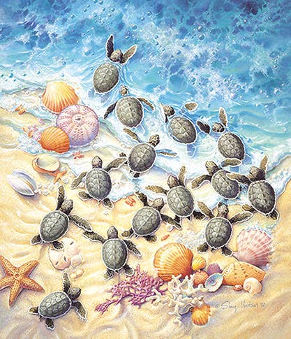 Green Turtle Hatchings 550 pc Puzzle