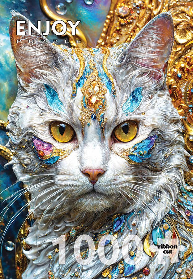 Jeweled Cat 1000-Piece Enjoy Puzzle