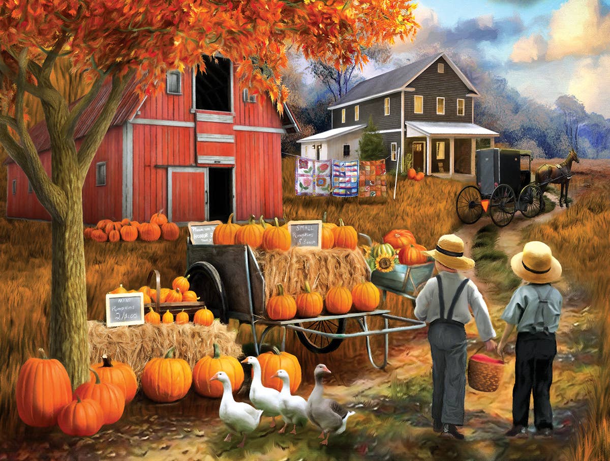 0395 Amish Pumpkin Patch 300 pc Puzzle