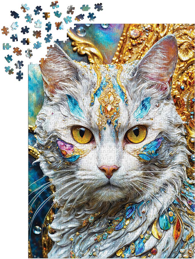 Jeweled Cat 1000-Piece Enjoy Puzzle