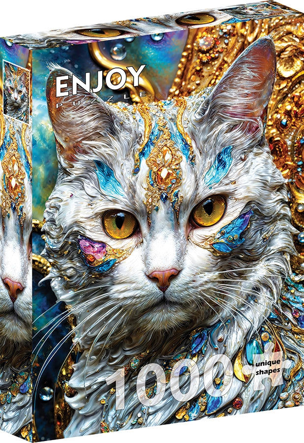 Jeweled Cat 1000-Piece Enjoy Puzzle