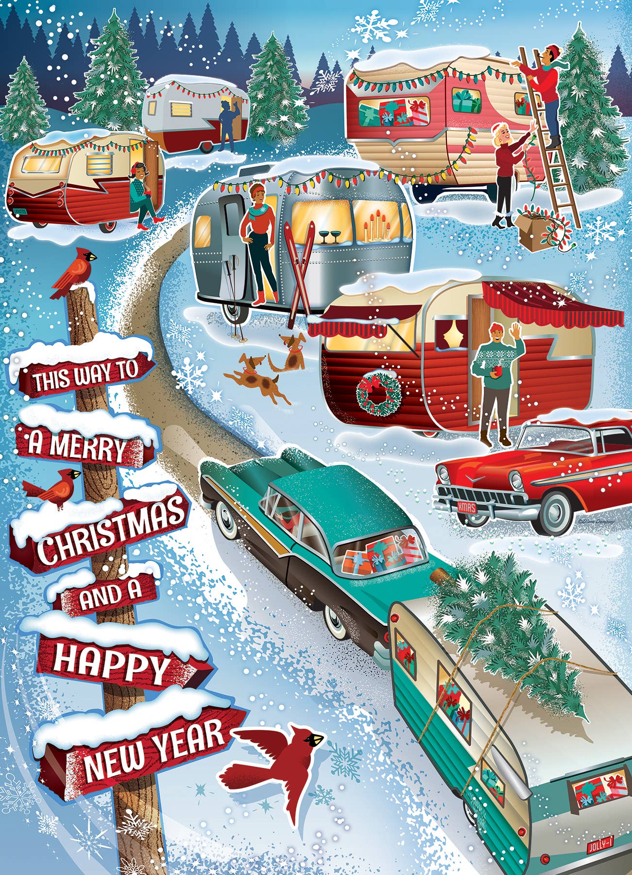 Christmas Campers 1000-Piece Cobble Hill Puzzle