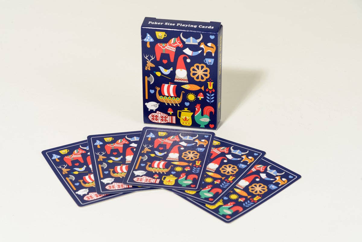 Nordic Deck - Navy - Poker Size Playing Cards