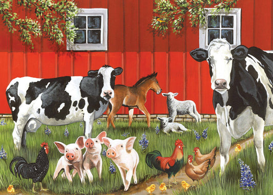 Red Barn Farm (tray) 35-Piece Cobble Hill Puzzle