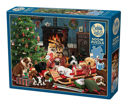 Christmas Puppies 500-Piece Cobble Hill Puzzle