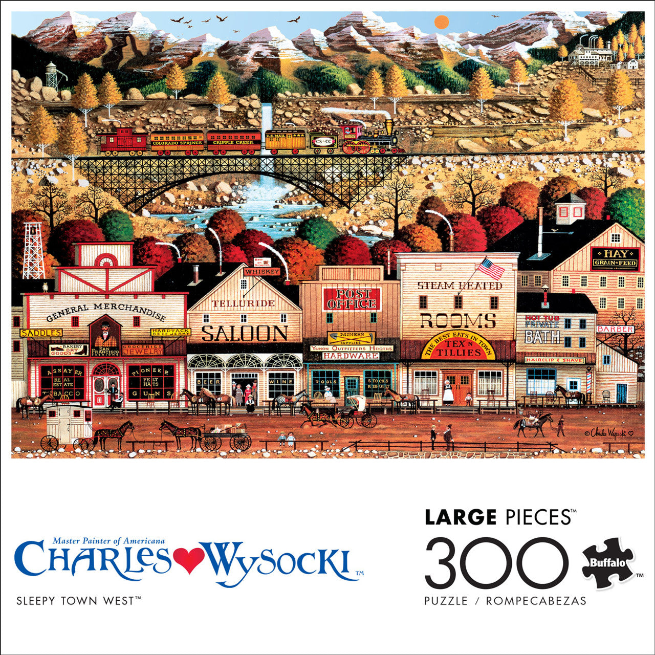Charles Wysocki: Sleepy Town West 300 Piece Puzzle