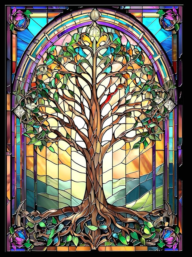 Stained Glass Tree of Life 1000 Pieces