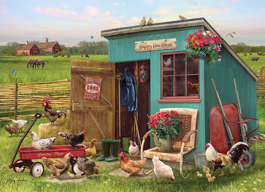 Happy Hens (tray) 35-Piece Cobble Hill Puzzle