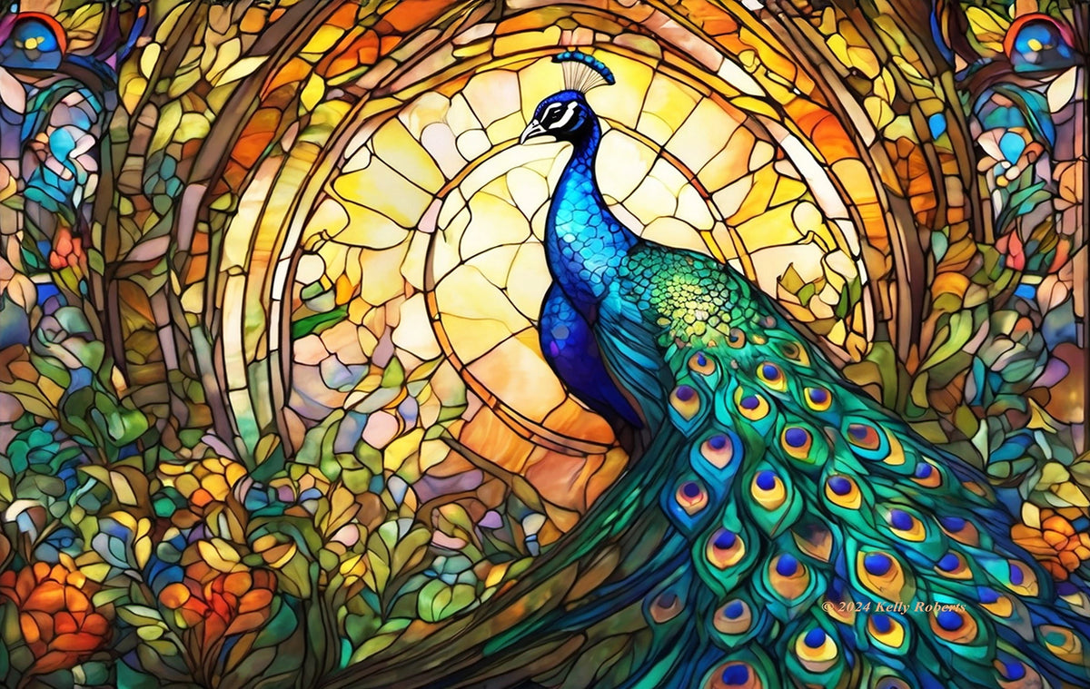 Stained Glass Zoo - Peacock 550 Pc Puzzle