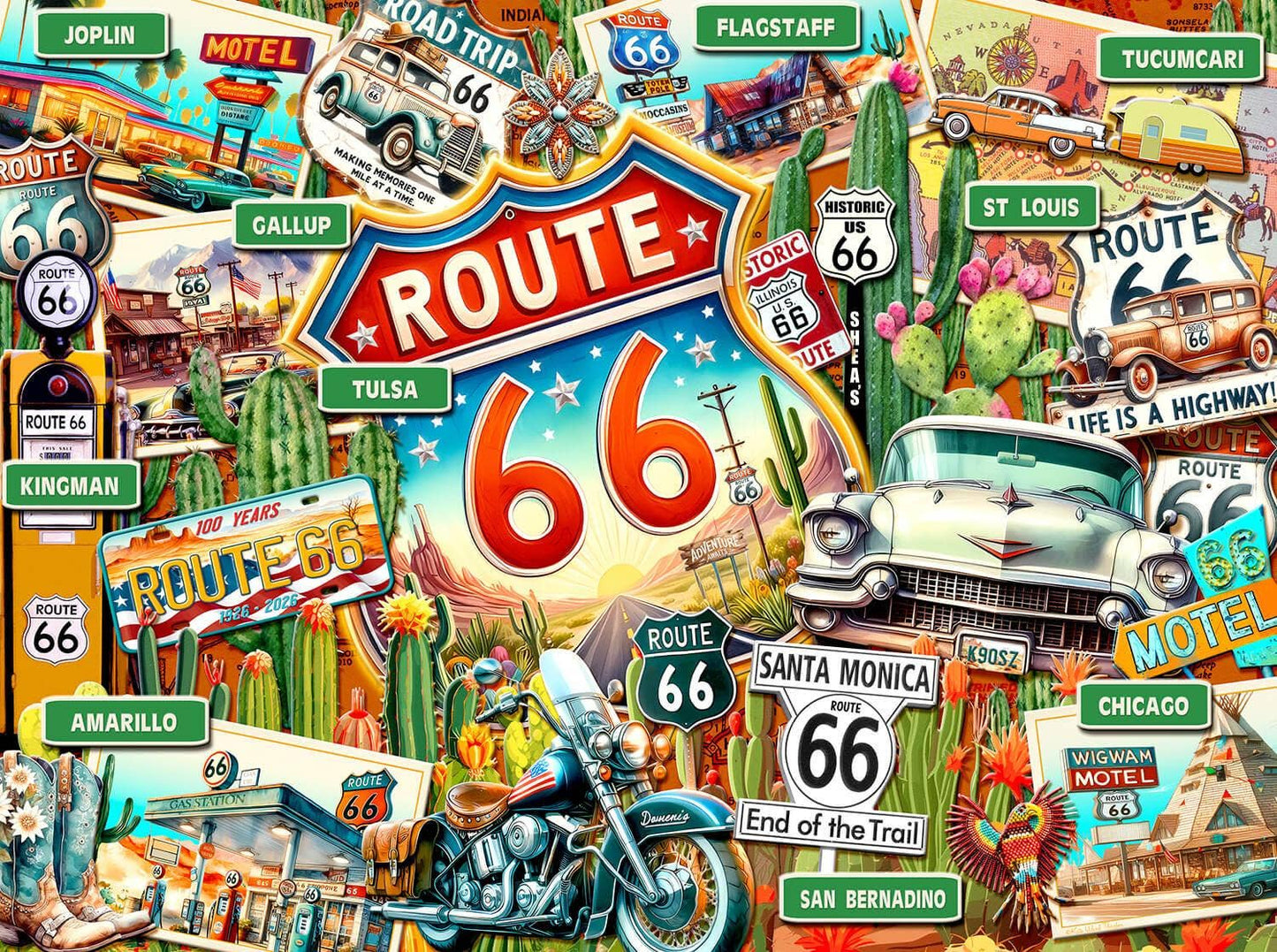 Route 66 - 100 Years of Route 66 1000 pc Puzzle