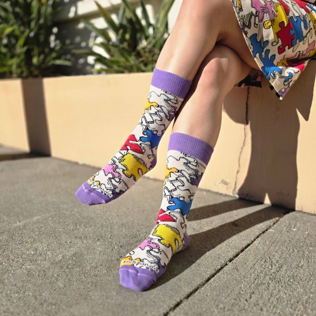 Jigsaw Puzzle Pattern Socks from the Sock Panda