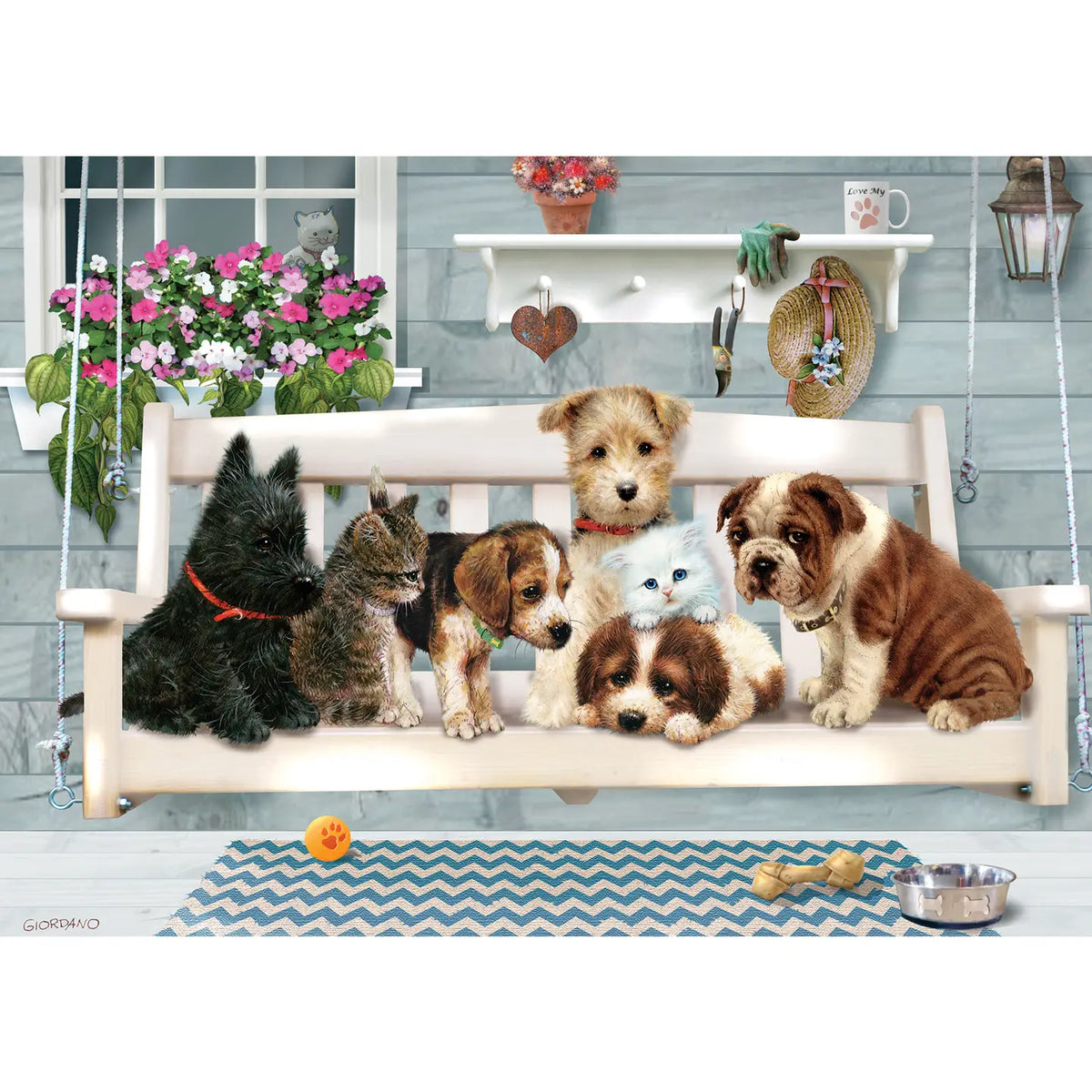Porch Swing Buddies (Tray) 35-Piece Cobble Hill Puzzle