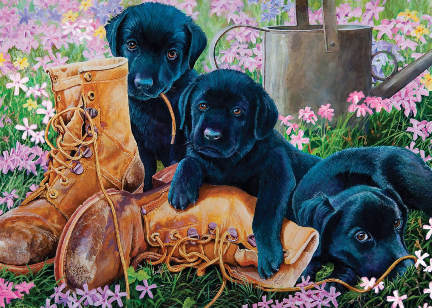 Black Lab Puppies (tray) 35-Piece Puzzle