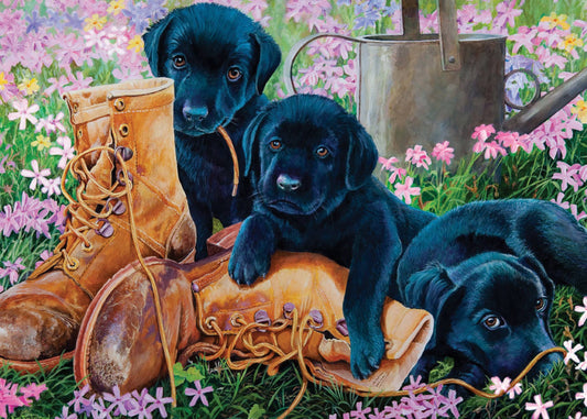 Black Lab Puppies (tray) 35-Piece Puzzle
