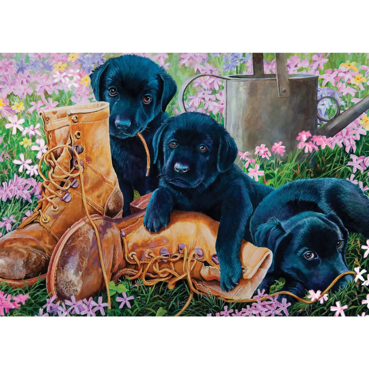 Black Lab Puppies (Tray) 35-Piece Cobble Hill Puzzle