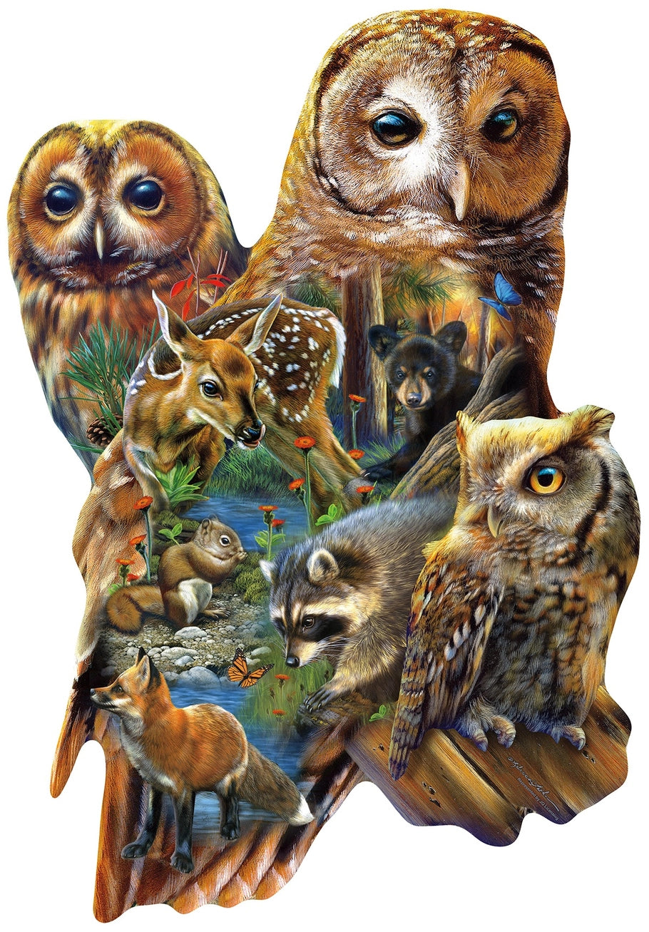 Forest Owls Shaped Puzzle