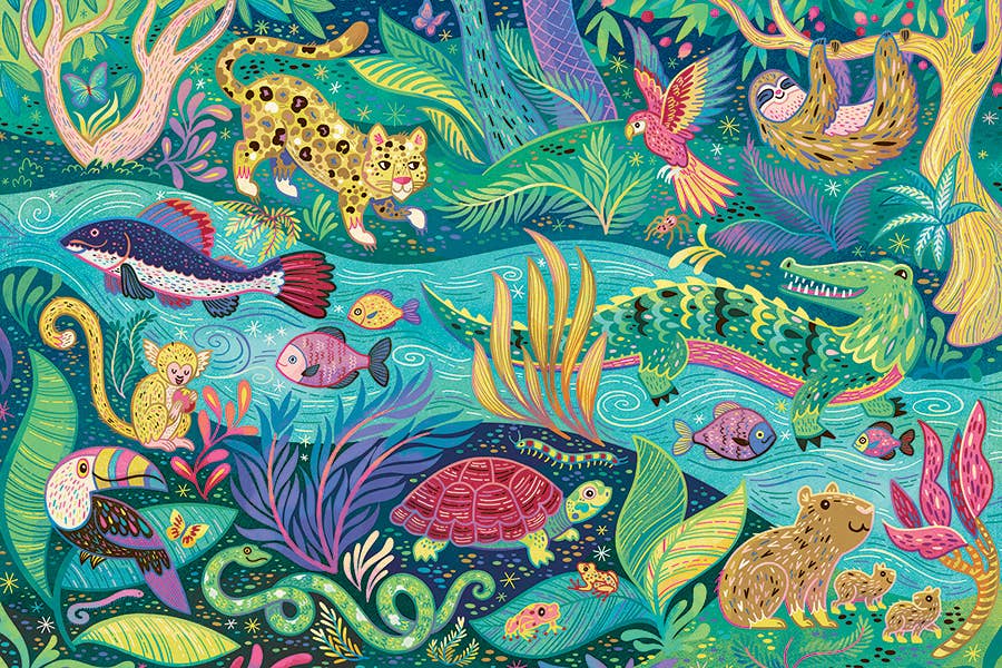 In the Rainforest (35-Piece) Floor Puzzle Ages 3+